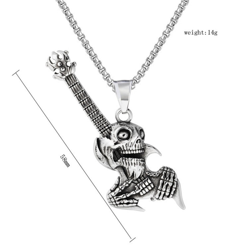 Wholesale Punk Goth Skull Men's Titanium Steel Stainless Steel Necklace